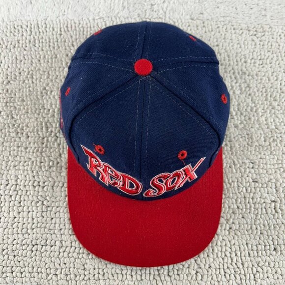 Vintage Boston Red Sox Snapback Hat OSFA Graffiti Bubble Two Tone Drew Pearson - Picture 2 of 7